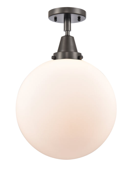 Innovations 447-1C-OB-G201-12 One Light Flush Mount, Oil Rubbed Bronze
