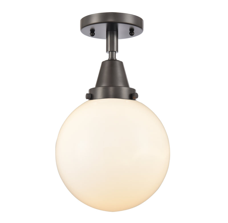 Innovations 447-1C-OB-G201-8 One Light Flush Mount, Oil Rubbed Bronze