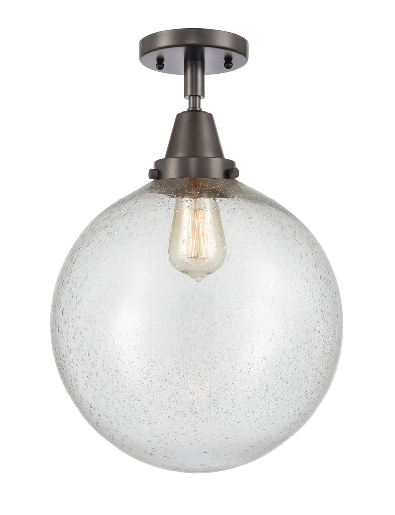 Innovations 447-1C-OB-G204-12 One Light Flush Mount, Oil Rubbed Bronze