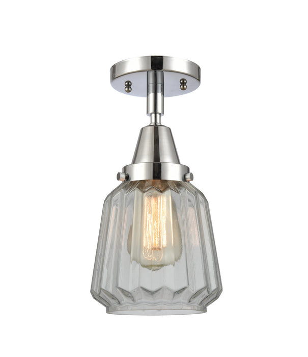 Innovations 447-1C-PC-G142-LED LED Flush Mount, Polished Chrome