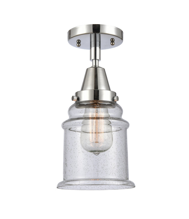 Innovations 447-1C-PC-G184 One Light Flush Mount, Polished Chrome
