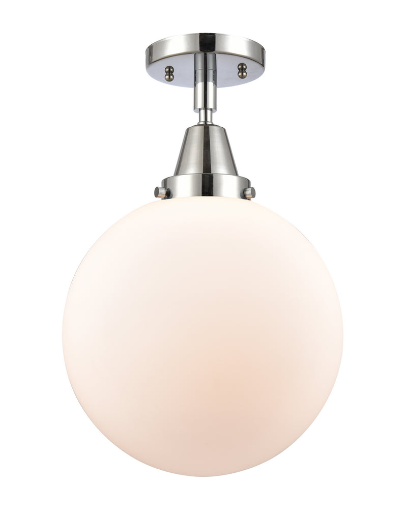 Innovations 447-1C-PC-G201-10 One Light Flush Mount, Polished Chrome