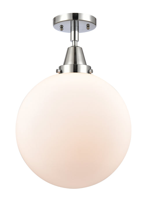 Innovations 447-1C-PC-G201-12 One Light Flush Mount, Polished Chrome
