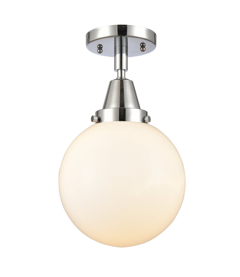 Innovations 447-1C-PC-G201-8 One Light Flush Mount, Polished Chrome