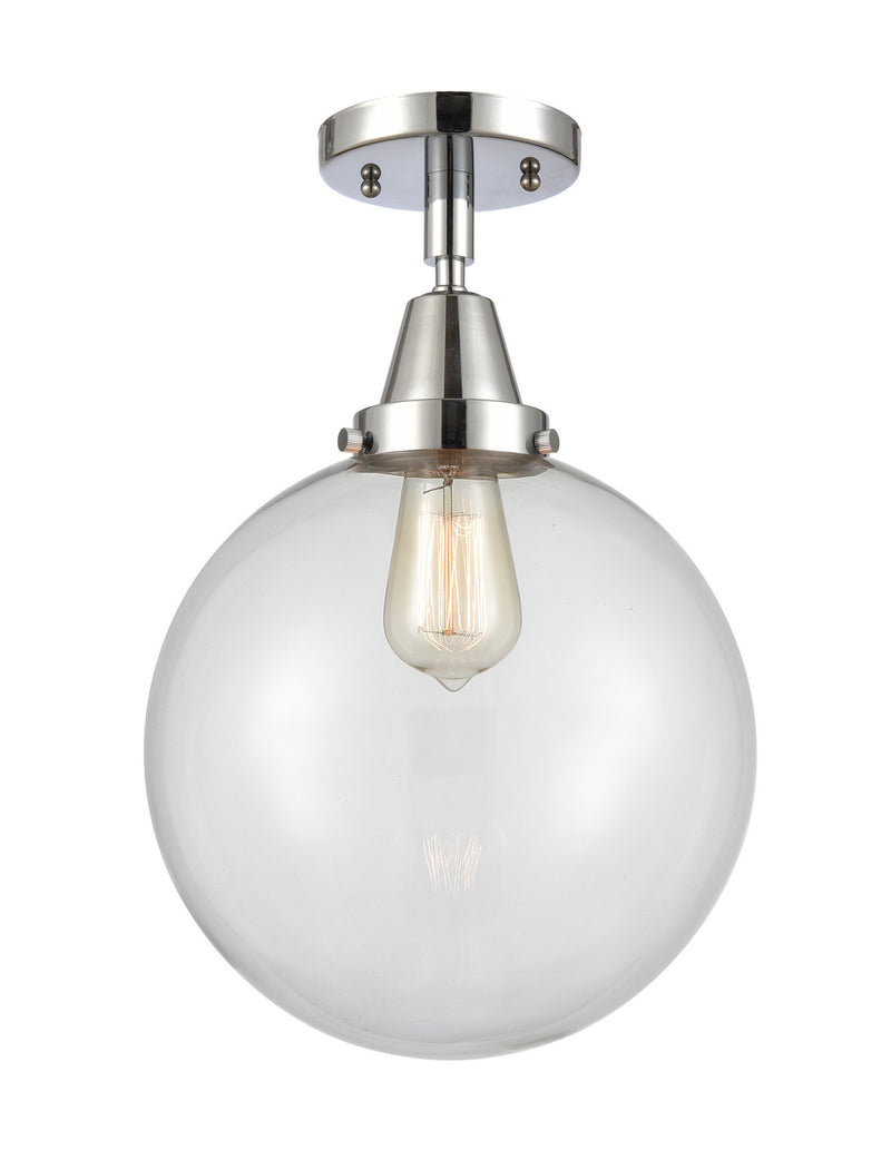 Innovations 447-1C-PC-G202-10 One Light Flush Mount, Polished Chrome