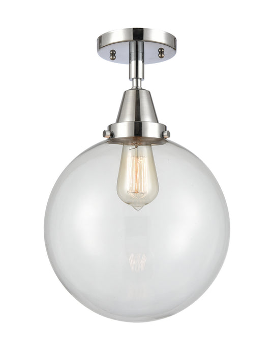 Innovations 447-1C-PC-G202-10 One Light Flush Mount, Polished Chrome