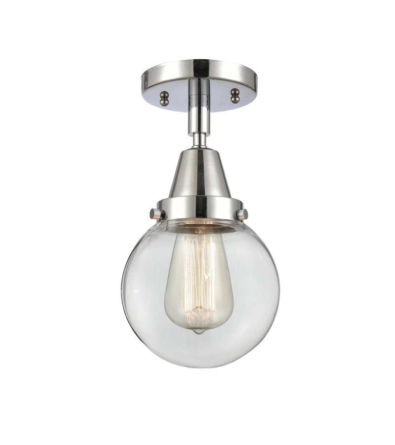 Innovations 447-1C-PC-G202-6 One Light Flush Mount, Polished Chrome