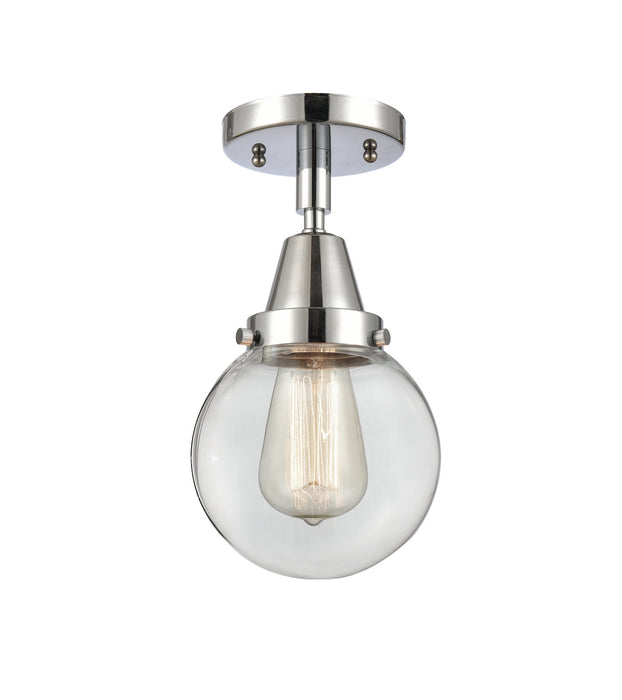 Innovations 447-1C-PC-G202-6 One Light Flush Mount, Polished Chrome