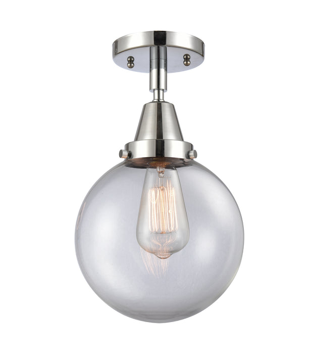 Innovations 447-1C-PC-G202-8 One Light Flush Mount, Polished Chrome