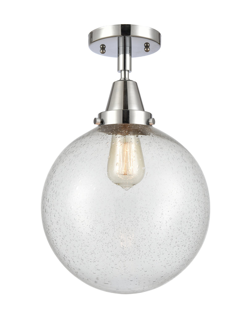 Innovations 447-1C-PC-G204-10 One Light Flush Mount, Polished Chrome