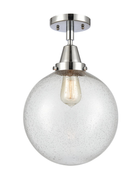 Innovations 447-1C-PC-G204-10 One Light Flush Mount, Polished Chrome