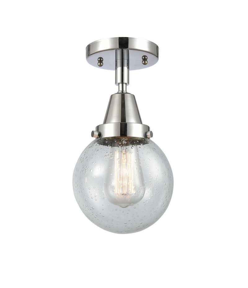 Innovations 447-1C-PC-G204-6 One Light Flush Mount, Polished Chrome