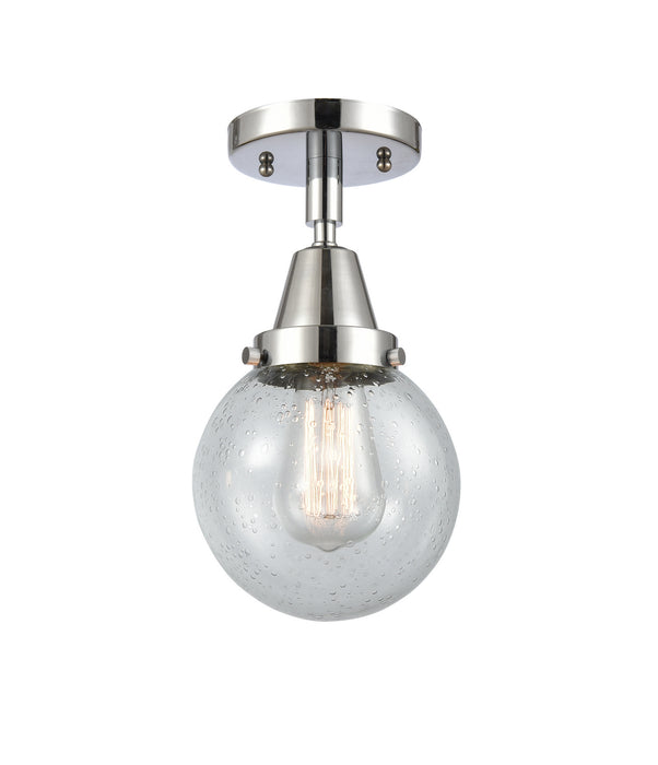 Innovations 447-1C-PC-G204-6 One Light Flush Mount, Polished Chrome
