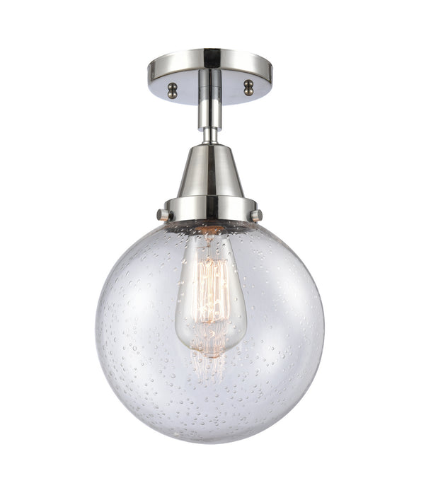 Innovations 447-1C-PC-G204-8 One Light Flush Mount, Polished Chrome