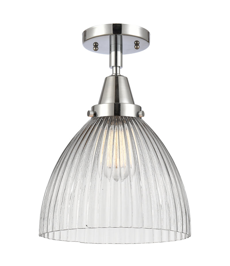 Innovations 447-1C-PC-G222 One Light Flush Mount, Polished Chrome