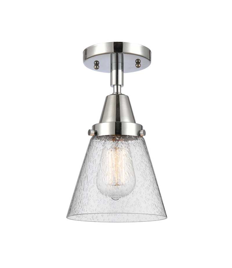 Innovations 447-1C-PC-G64 One Light Flush Mount, Polished Chrome