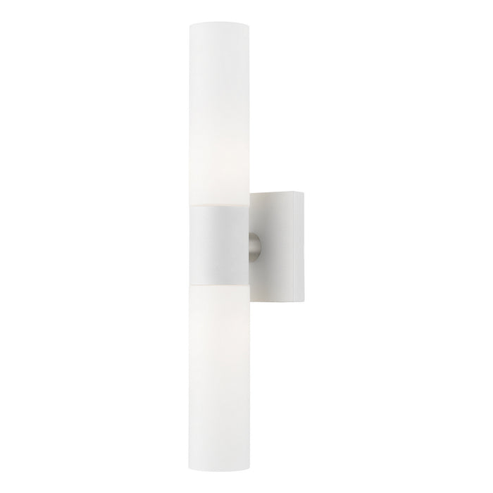 Livex Lighting 10102-03 Two Light Vanity Sconce, White w/Brushed Nickel