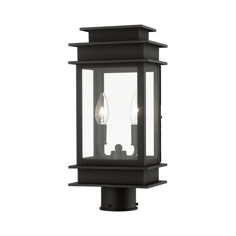 Livex Lighting 2015-04 Two Light Outdoor Post Top Lantern, Black
