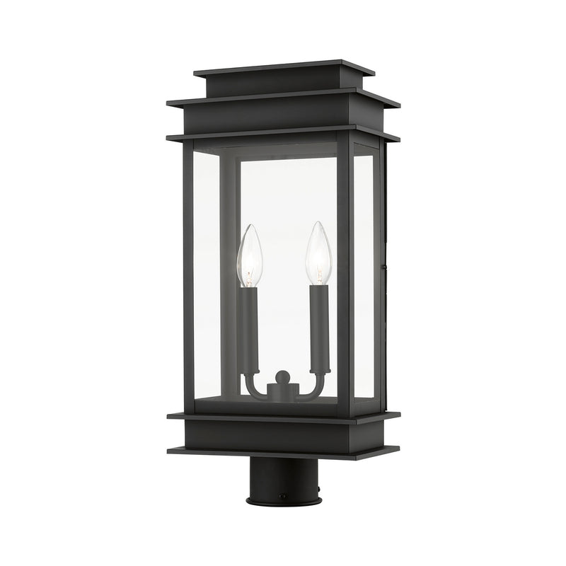 Livex Lighting 2017-04 Two Light Outdoor Post Top Lantern, Black