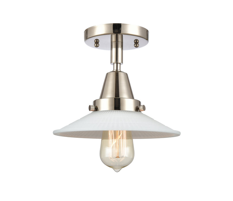 Innovations 447-1C-PN-G1 One Light Flush Mount, Polished Nickel