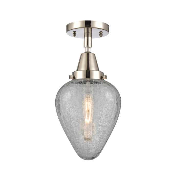 Innovations 447-1C-PN-G165 One Light Flush Mount, Polished Nickel