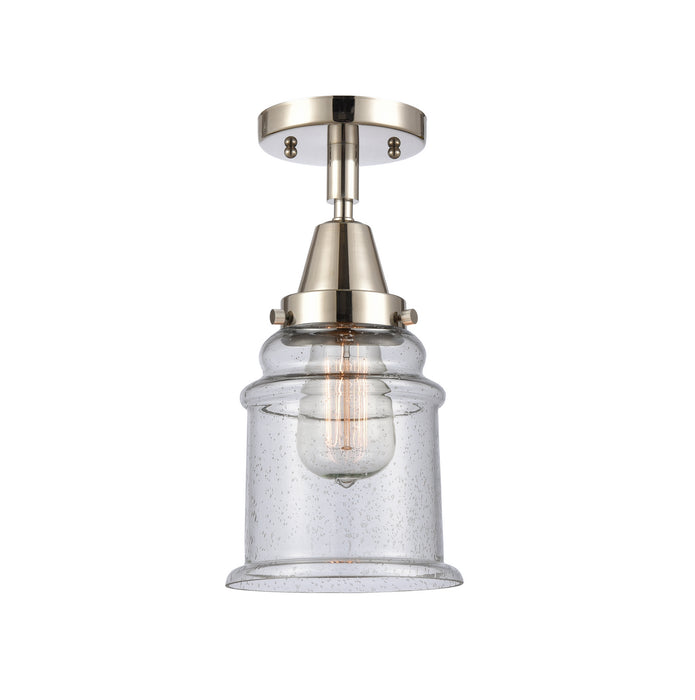 Innovations 447-1C-PN-G184 One Light Flush Mount, Polished Nickel