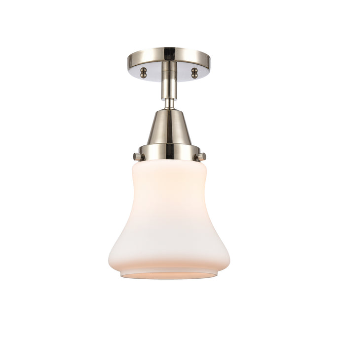 Innovations 447-1C-PN-G191 One Light Flush Mount, Polished Nickel