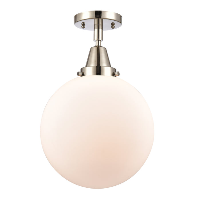 Innovations 447-1C-PN-G201-10-LED LED Flush Mount, Polished Nickel