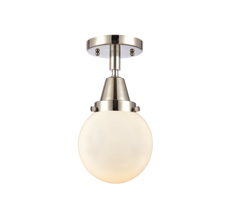 Innovations 447-1C-PN-G201-6 One Light Flush Mount, Polished Nickel