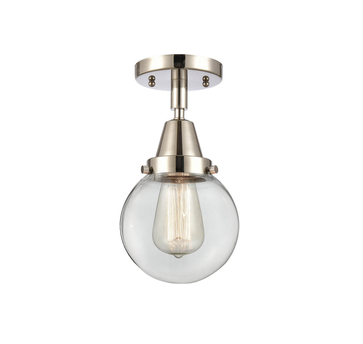 Innovations 447-1C-PN-G202-6 One Light Flush Mount, Polished Nickel