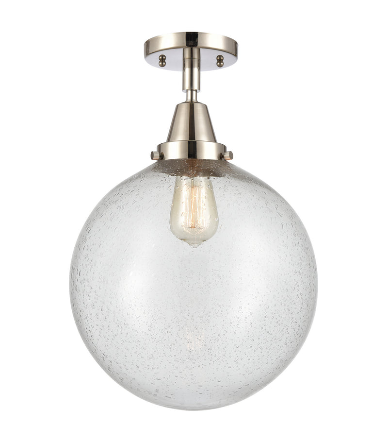 Innovations 447-1C-PN-G204-12 One Light Flush Mount, Polished Nickel