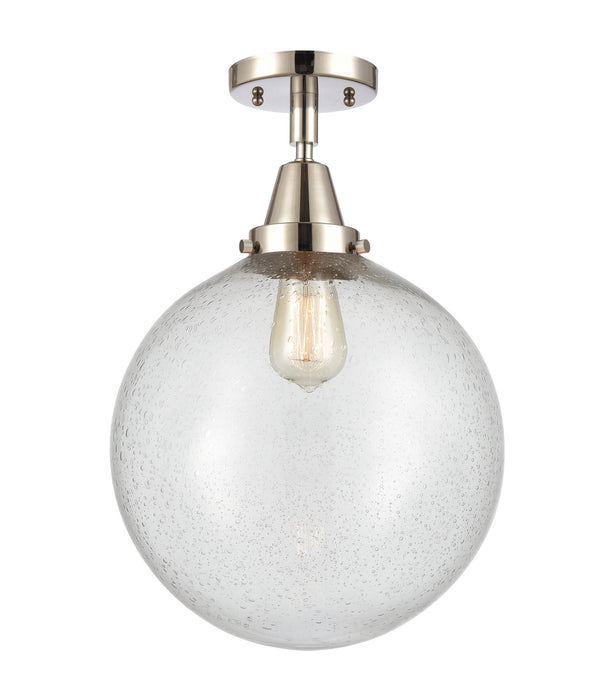 Innovations 447-1C-PN-G204-12 One Light Flush Mount, Polished Nickel