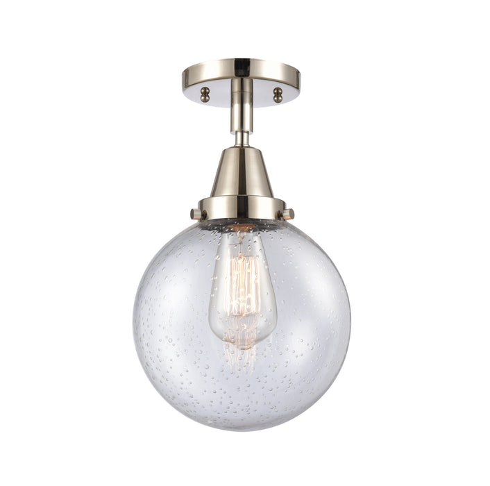 Innovations 447-1C-PN-G204-8 One Light Flush Mount, Polished Nickel
