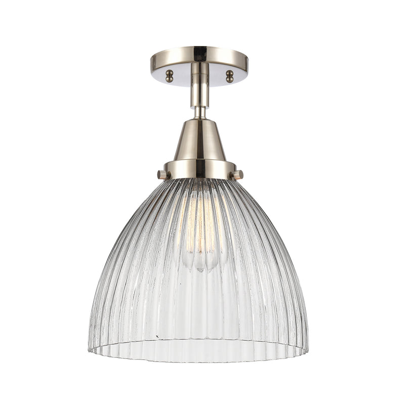 Innovations 447-1C-PN-G222 One Light Flush Mount, Polished Nickel