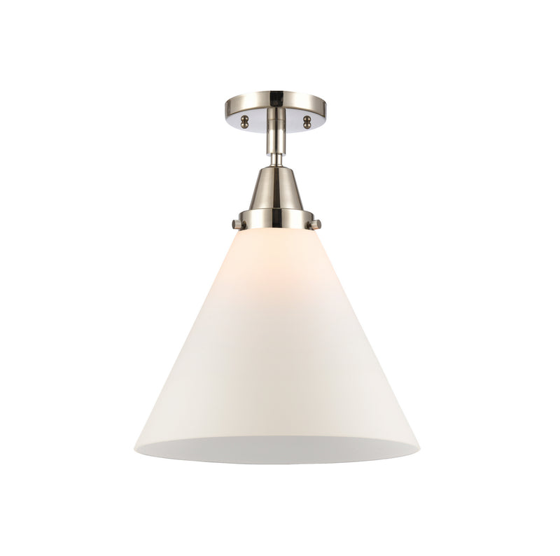 Innovations 447-1C-PN-G41-L One Light Flush Mount, Polished Nickel