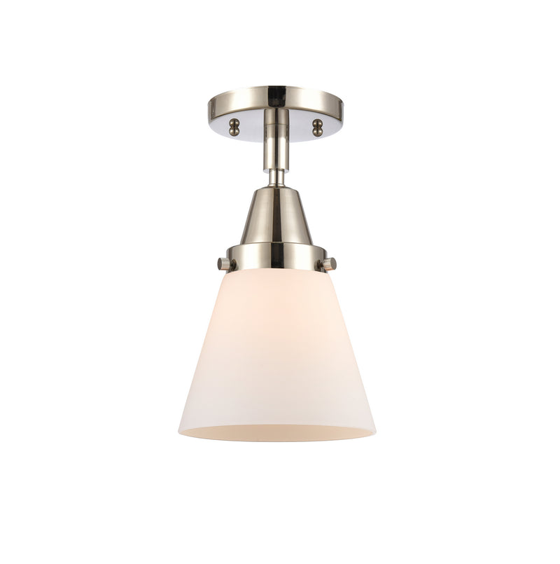 Innovations 447-1C-PN-G61 One Light Flush Mount, Polished Nickel