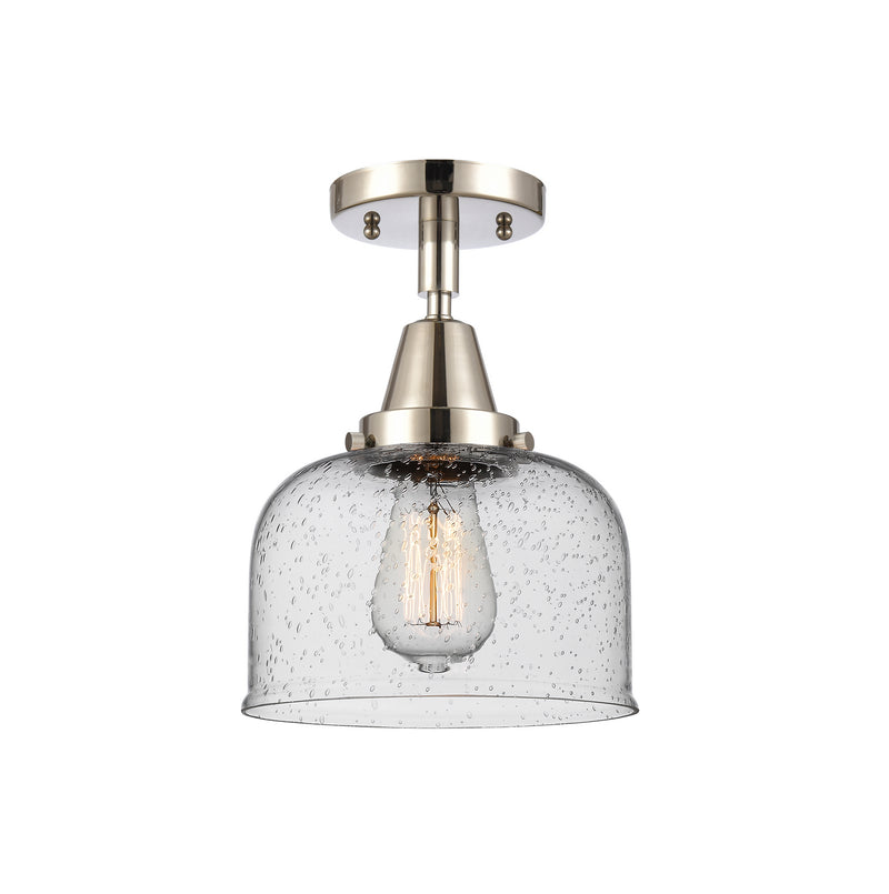 Innovations 447-1C-PN-G74 One Light Flush Mount, Polished Nickel
