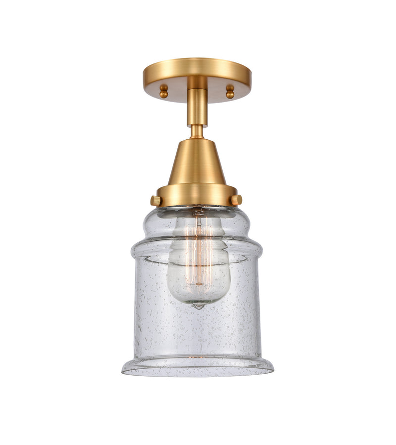 Innovations 447-1C-SG-G184 One Light Flush Mount, Satin Gold