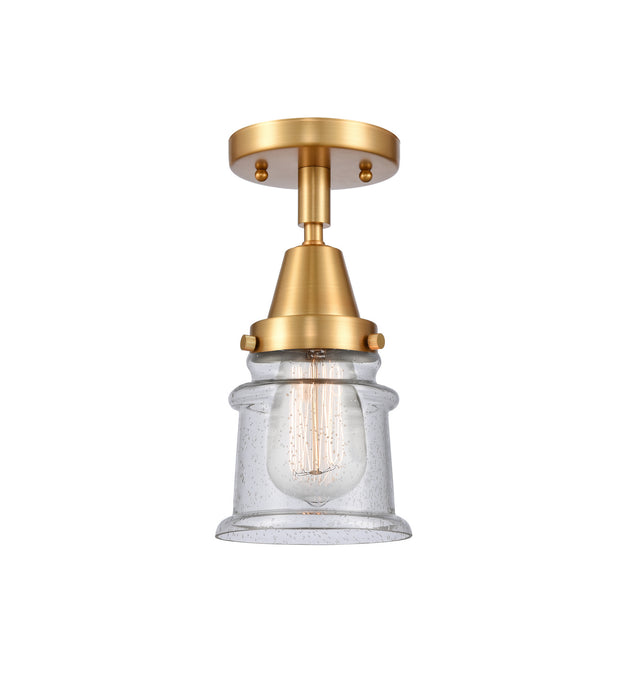 Innovations 447-1C-SG-G184S One Light Flush Mount, Satin Gold
