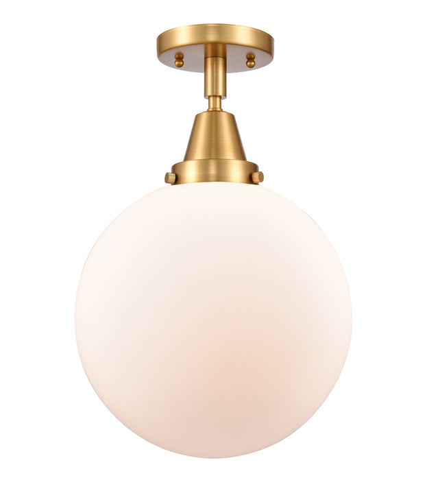 Innovations 447-1C-SG-G201-10 One Light Flush Mount, Satin Gold