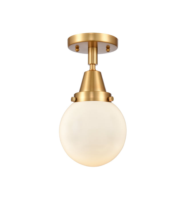 Innovations 447-1C-SG-G201-6 One Light Flush Mount, Satin Gold