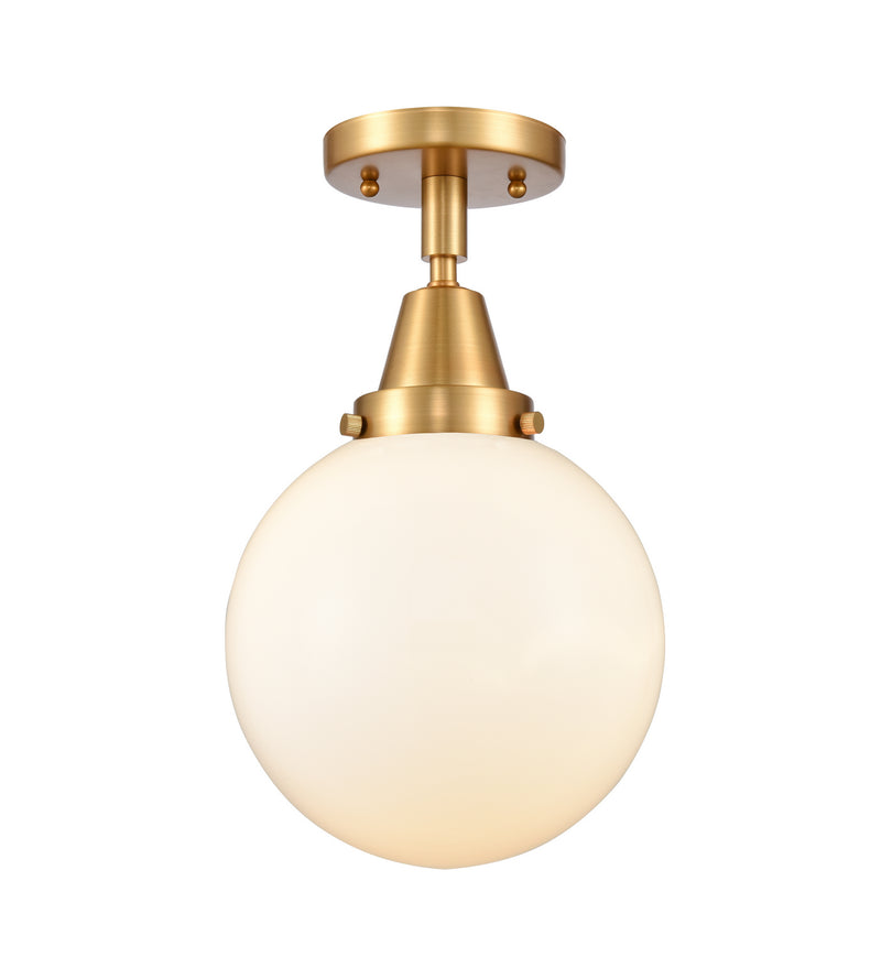 Innovations 447-1C-SG-G201-8 One Light Flush Mount, Satin Gold