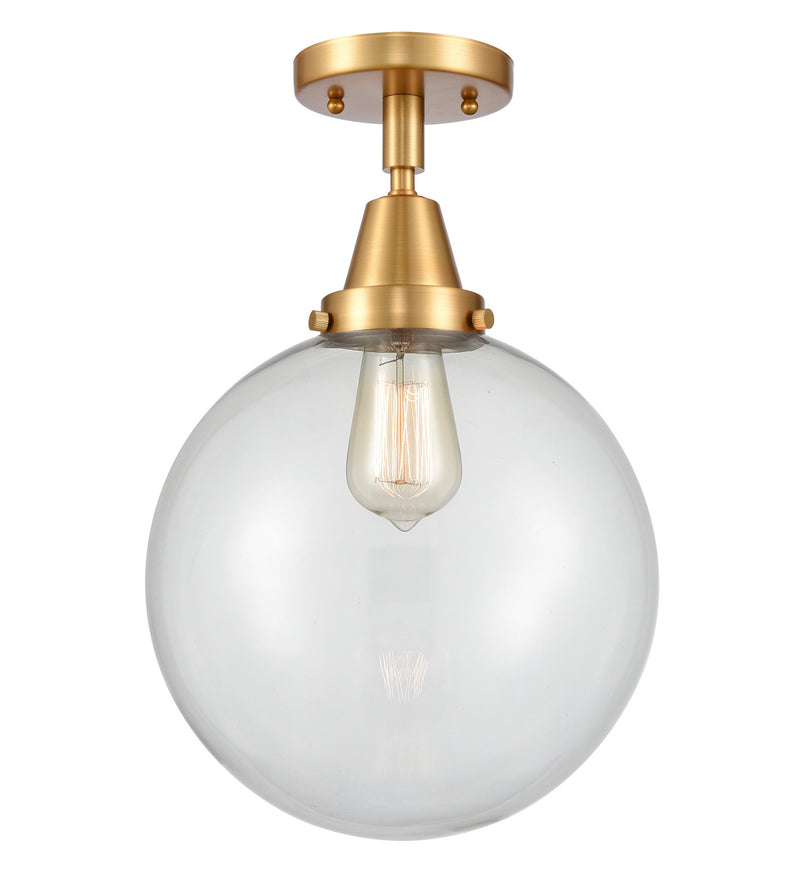 Innovations 447-1C-SG-G202-10 One Light Flush Mount, Satin Gold