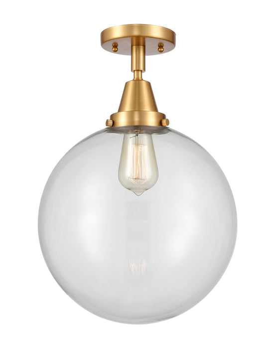 Innovations 447-1C-SG-G202-12 One Light Flush Mount, Satin Gold