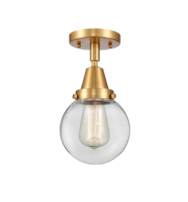 Innovations 447-1C-SG-G202-6 One Light Flush Mount, Satin Gold