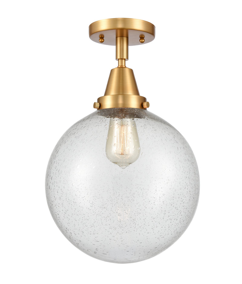 Innovations 447-1C-SG-G204-10 One Light Flush Mount, Satin Gold