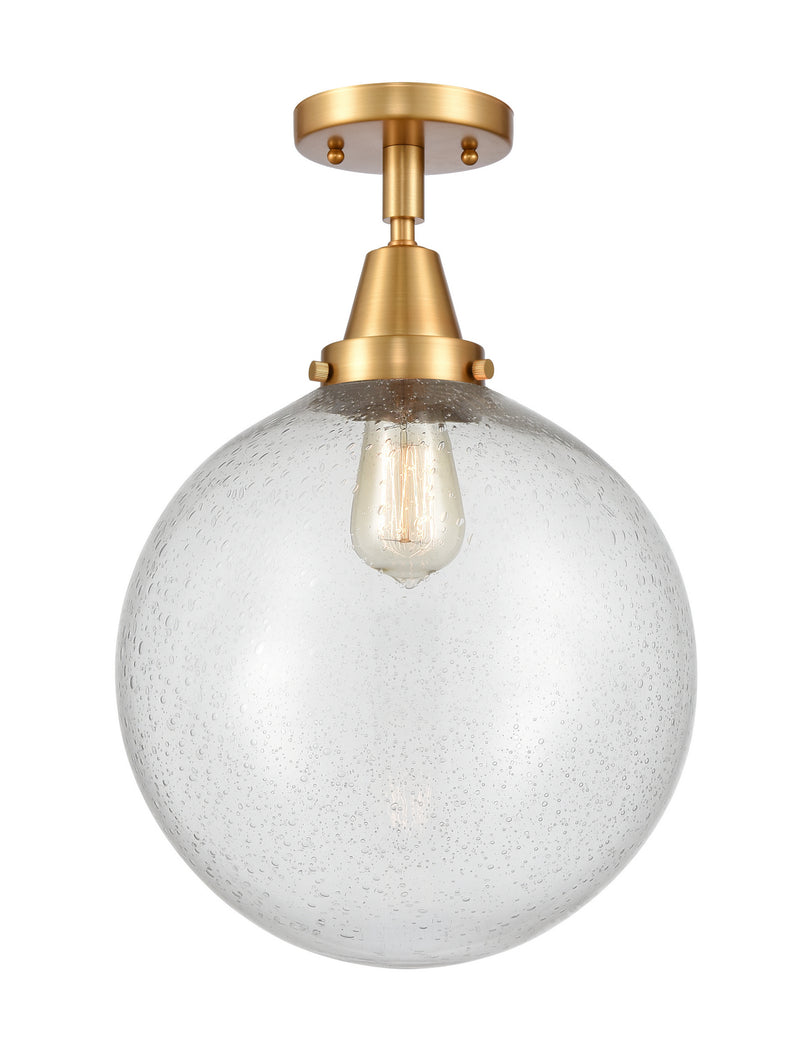Innovations 447-1C-SG-G204-12 One Light Flush Mount, Satin Gold
