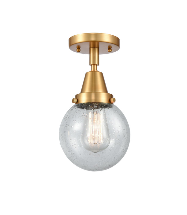 Innovations 447-1C-SG-G204-6 One Light Flush Mount, Satin Gold