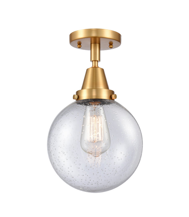 Innovations 447-1C-SG-G204-8 One Light Flush Mount, Satin Gold