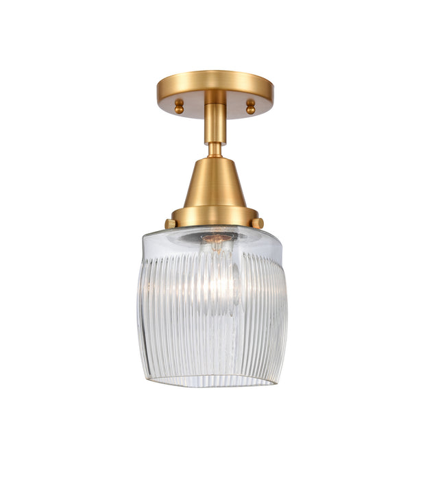 Innovations 447-1C-SG-G302 One Light Flush Mount, Satin Gold
